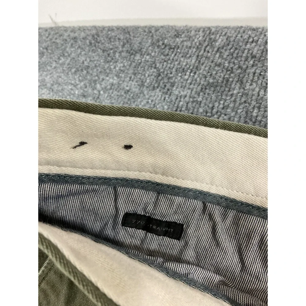 J.Crew 770 Straight Men's 34x32 Stretch Chino Pants Olive Green Casual Preppy